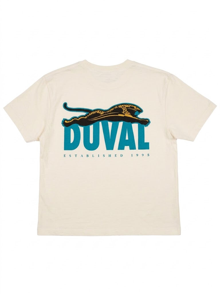Duval Threads Women's 1995 Leaping Jaguar Ivory Crop