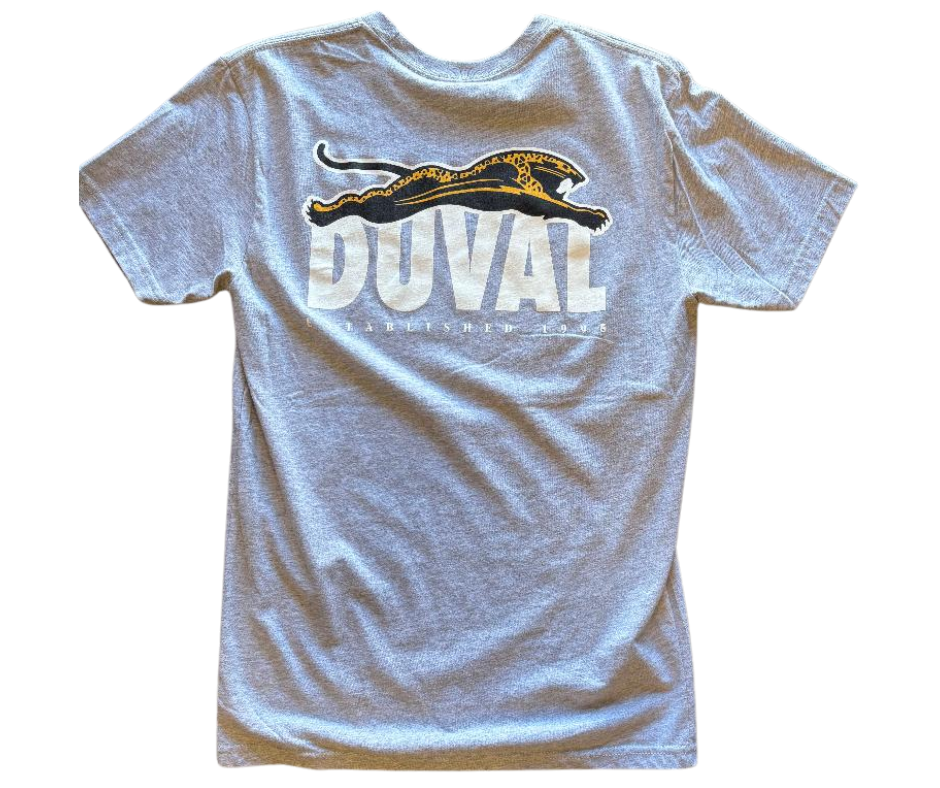 Duval Threads Men's Leaping Jaguar Grey Tee
