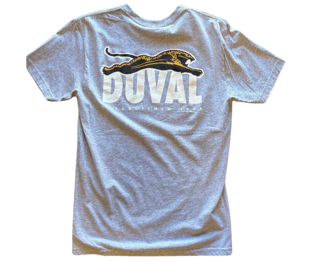 Duval Threads Men's Leaping Jaguar Grey Tee