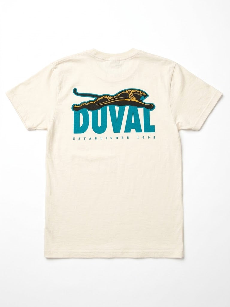 Duval Threads Men's 1995 Leaping Jaguar Ivory Tee