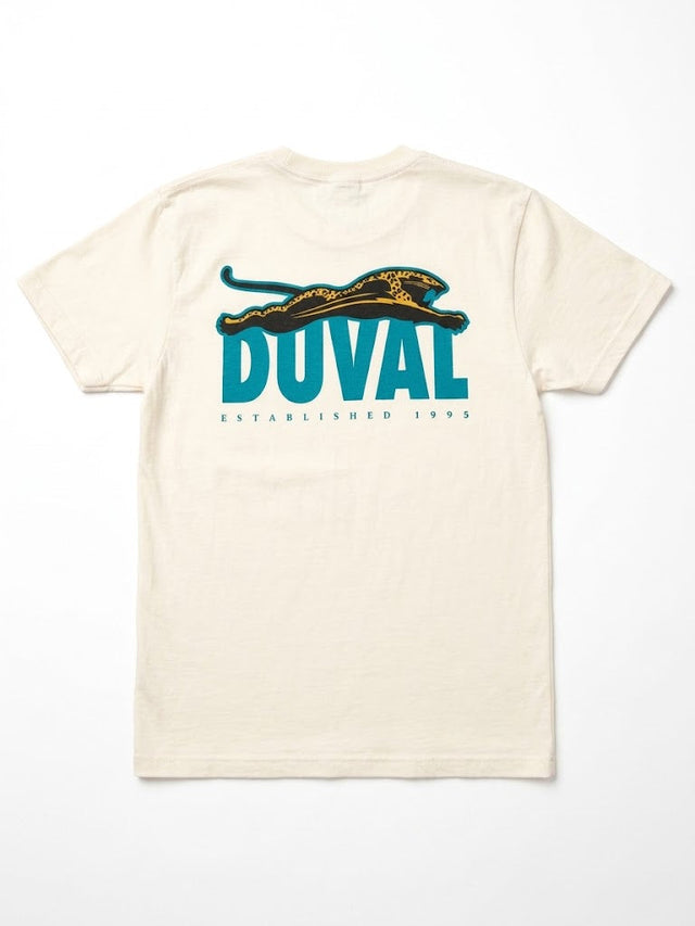 Duval Threads Men's 1995 Leaping Jaguar Ivory Tee