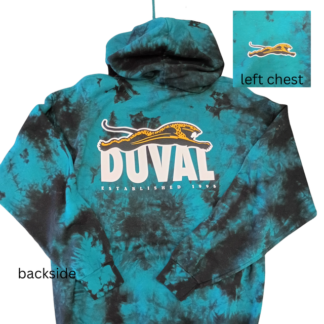 Duval Threads Men's Leaping Jaguar Tie Dye Hoodie